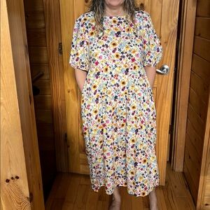 Old navy floral cotton midi dress